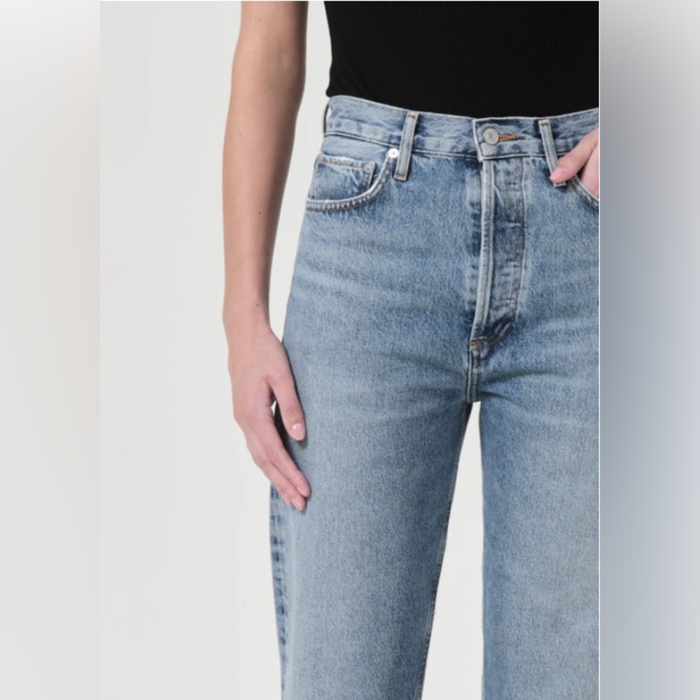 AGOLDE 90's Pinch Waist High Rise Straight Jeans in Navigate Size 24 Button Fly - Picture 7 of 16